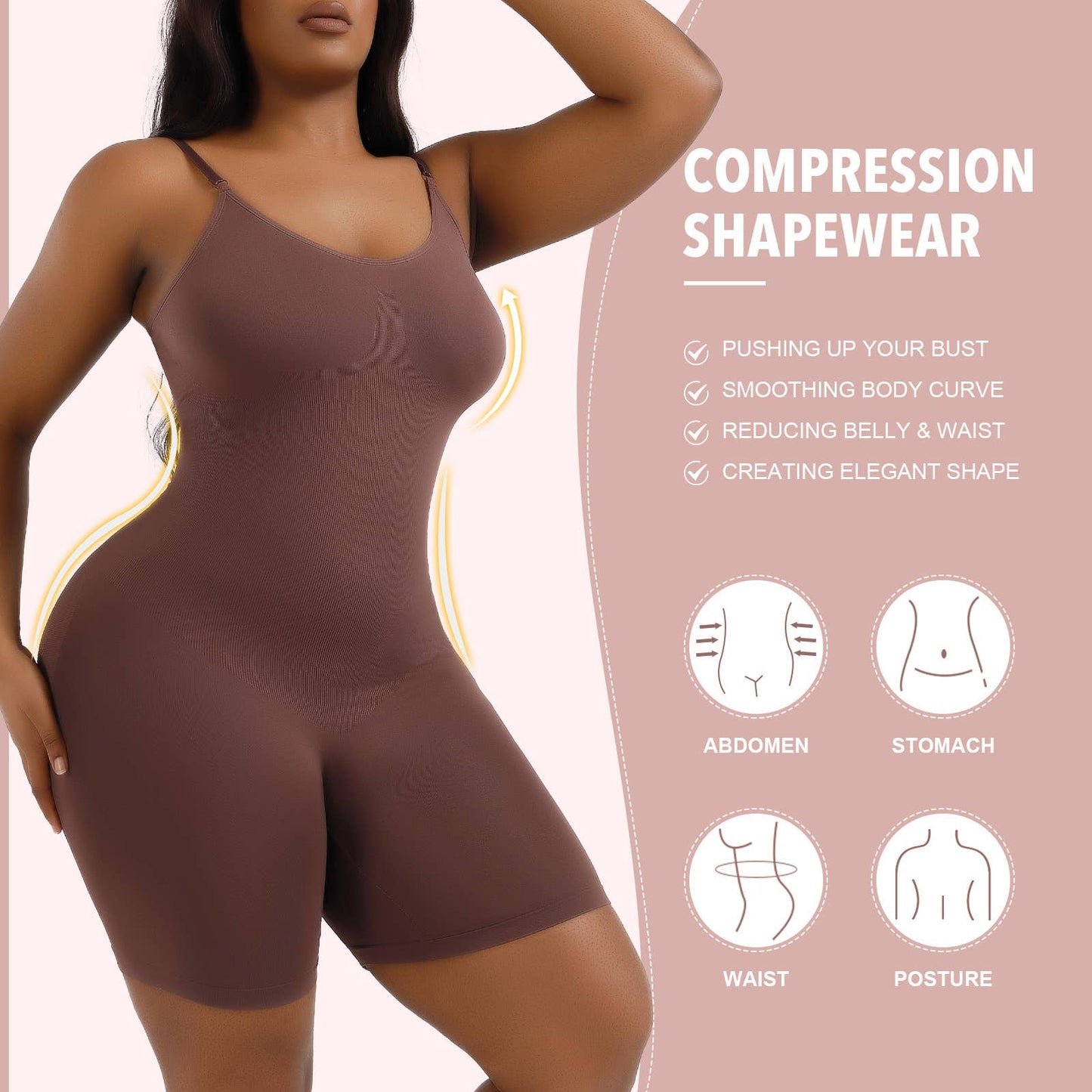 Shapewear Playsuit Seamless Bodysuit [Available in Beige or Black]